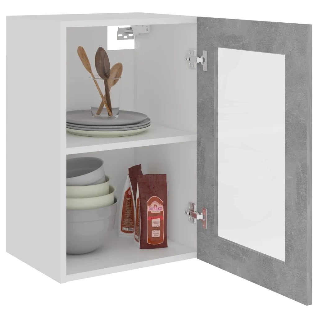 Armadio Sospeso con Vetro Grigio Cemento 40x31x60 cm Truciolato cod mxl 63033