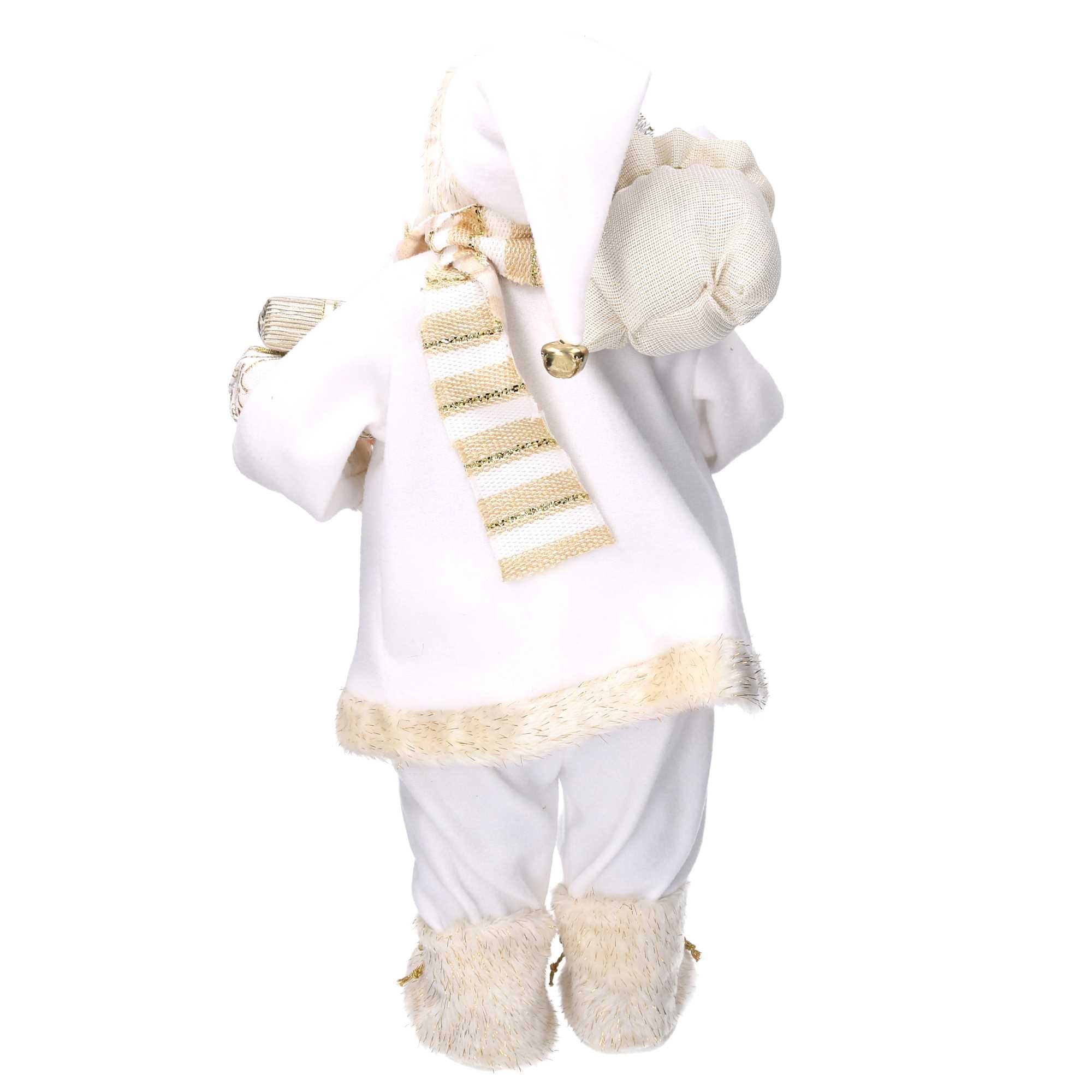 Babbo natale in tessuto bianco e oro cm xh80