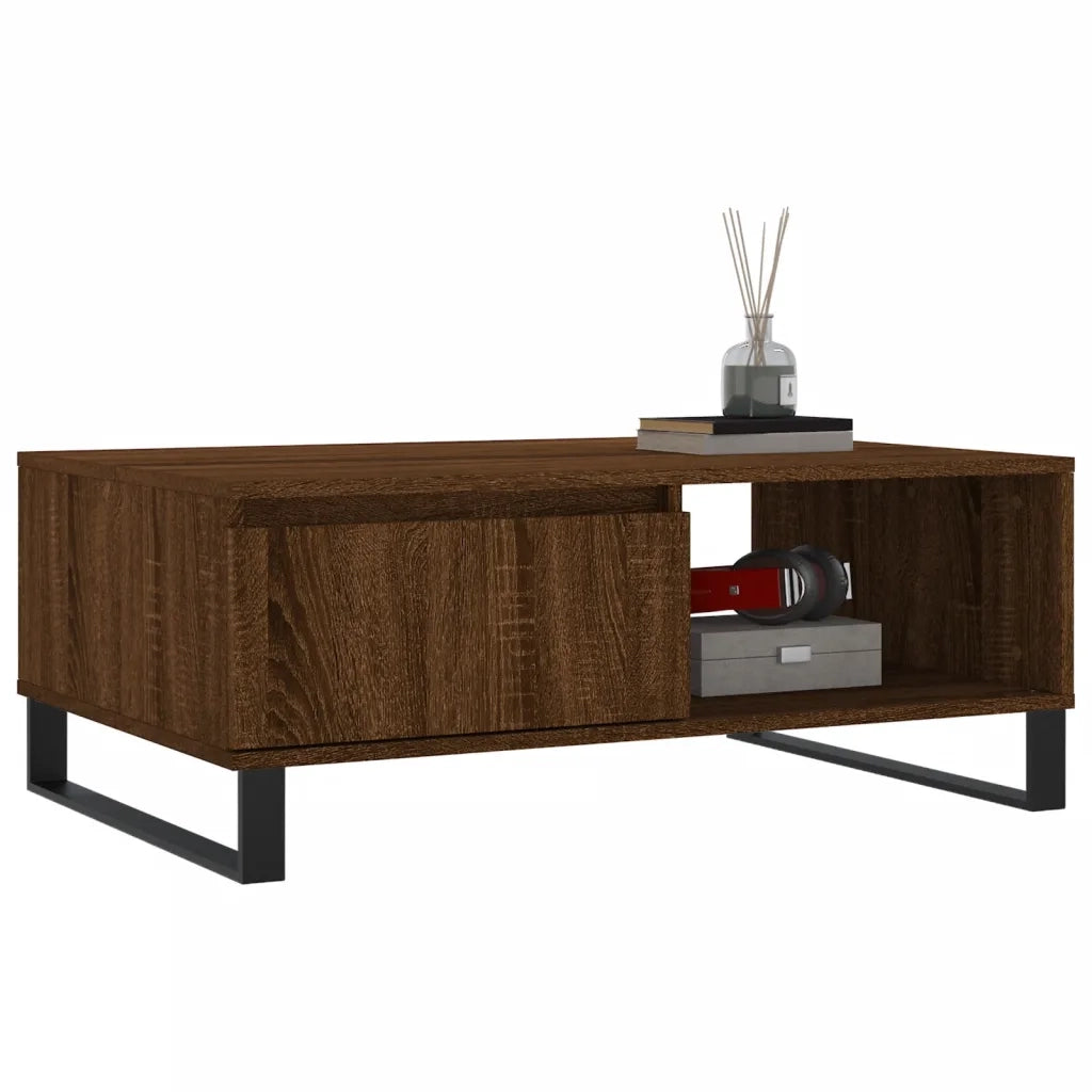 Tavolino da Salotto Rovere Marrone 90x60x35cm Legno Multistrato 827075