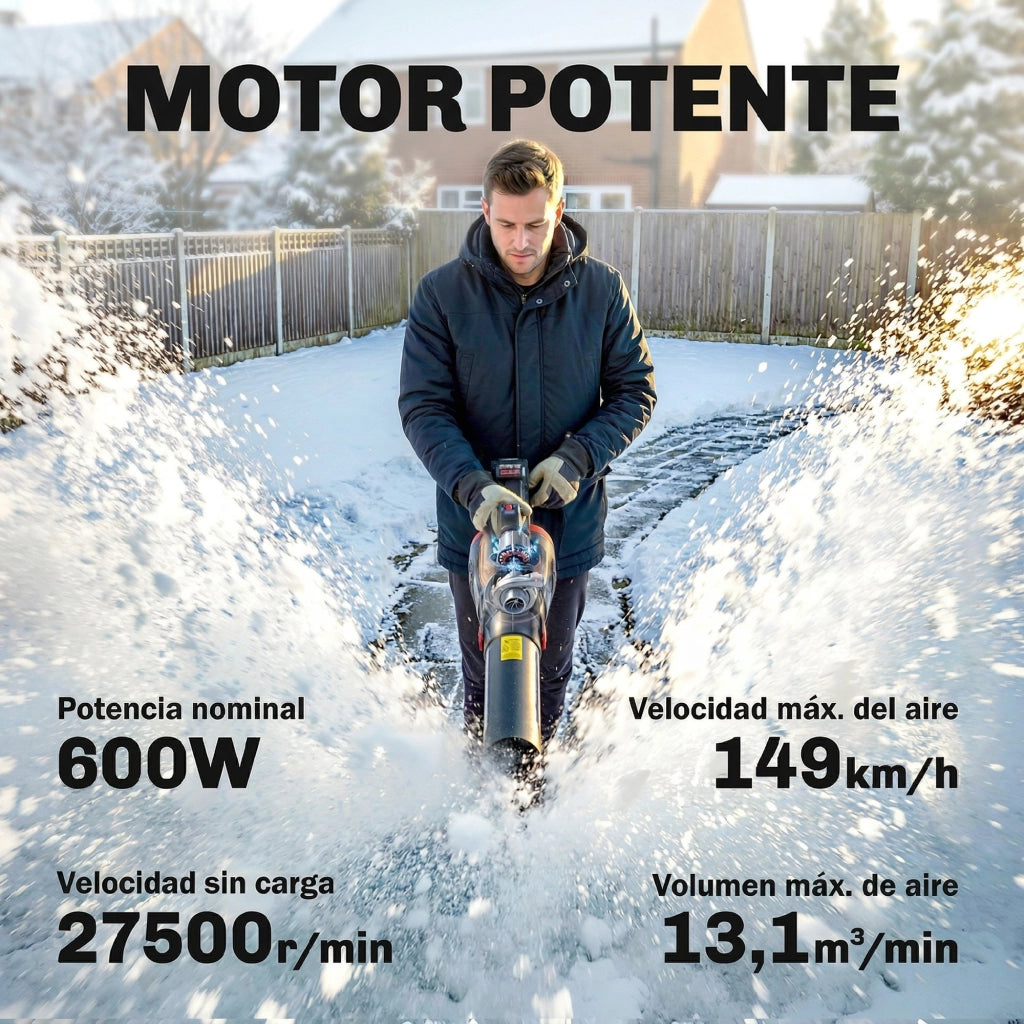 Soffiatore Foglie Senza Filo 18V ¨C zephmum ¨C con 2 Batterie 4.0Ah, 600W, Nero