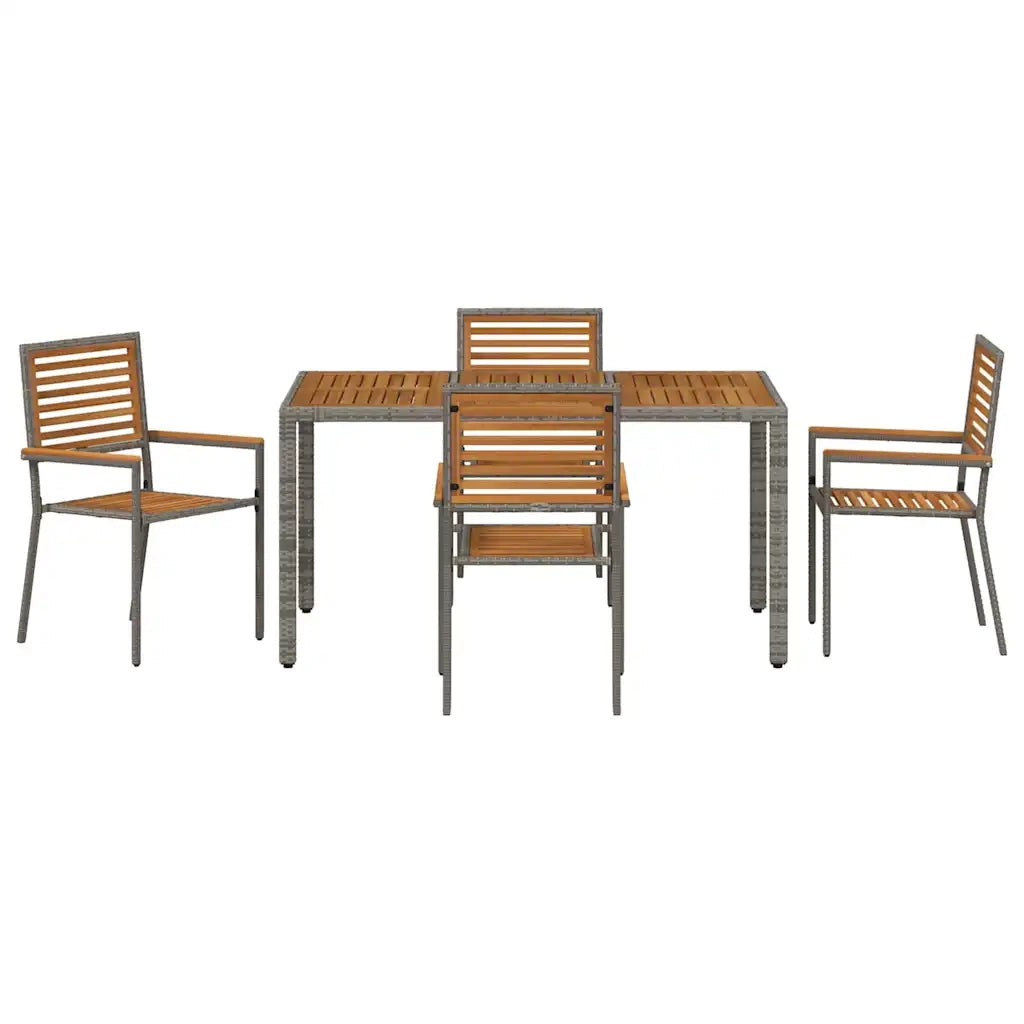vidaXL Set da Pranzo per Giardino 5 pcs Grigio 150 x 90 x 75 cm