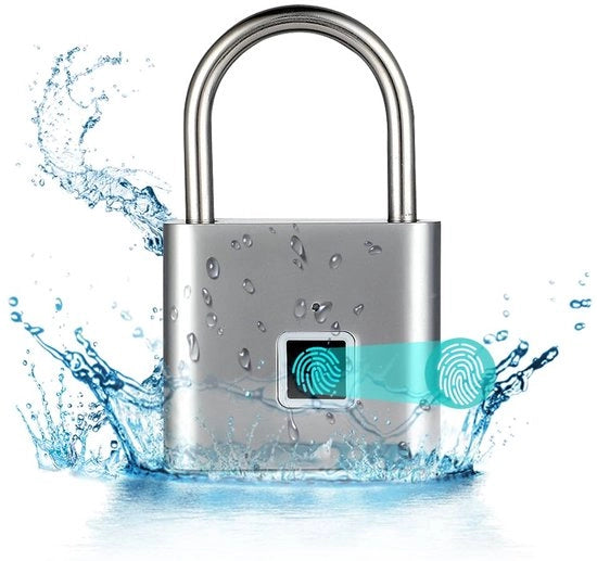 Vestibolo di rilevamento impronte digitali, rilevamento impronte digitali, rilevatore di impronte digitali USB caricabile, rilevatore di impronte digitali impermeabile per sport, bagagli, casse (argentato)