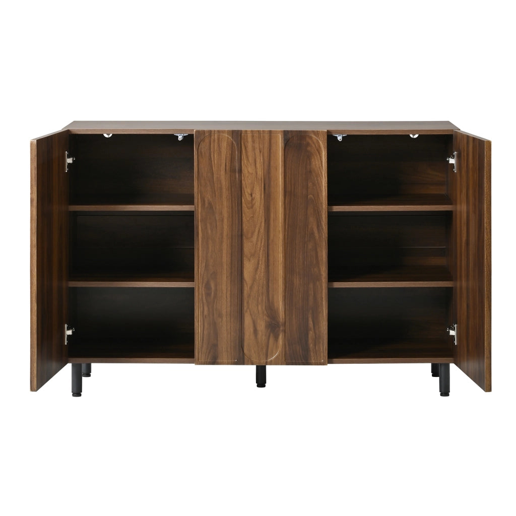 Mobile Scarpiera 2 in 1 Credenza Noce 120 cm con 3 Ante e Ripiani Regolabili