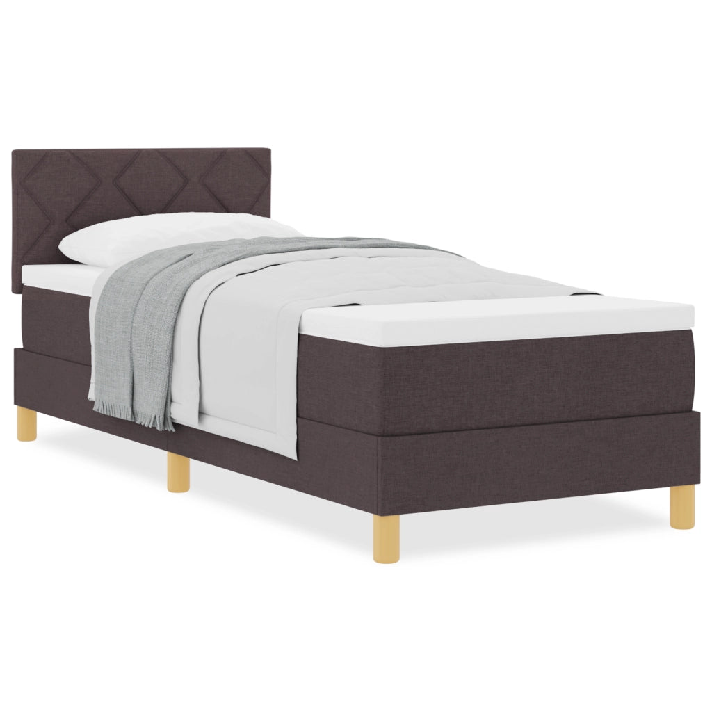 Letto con Molleggio Marrone Scuro 80x200 cm Tessuto