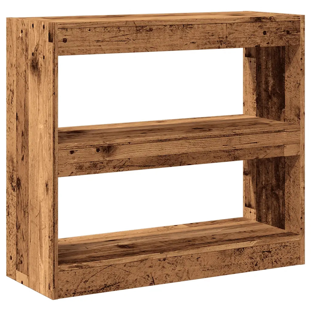 Libreria Divisorio-Scaffale per Libri-Mobile di Stoccaggio in Legno Vecchio 80x30x72 cm