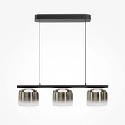 Lampadario Contemporaneo Spirito Metallo E Vetro Nero 3 Luci Led 14W