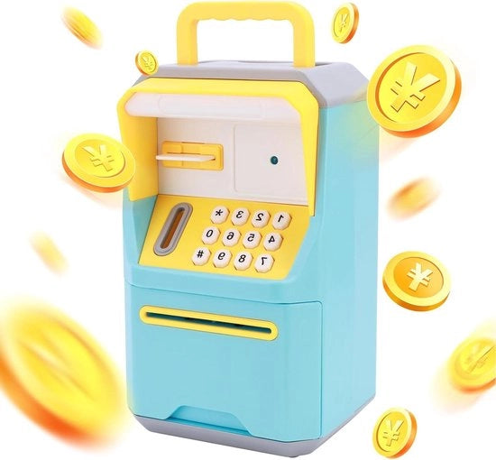 Cassa di Risparmio per Bambini con Musica e Auto-Spegnimento, Giochi con Codice di Accesso, Regalo di Compleanno per Ragazzi e Ragazze