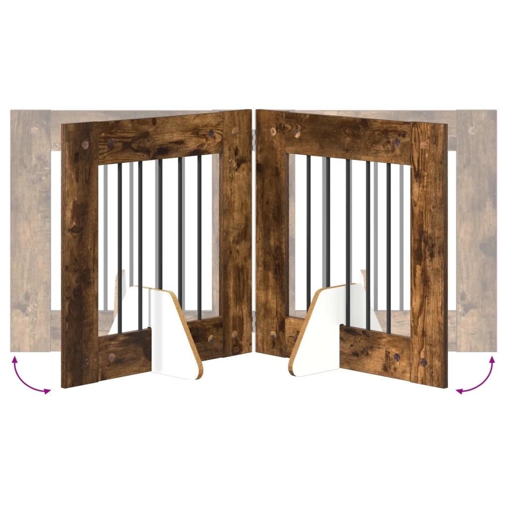 Cancello per cani con supporti 6 pz Rovere Fumo 60 x 60 cm CFW7169920