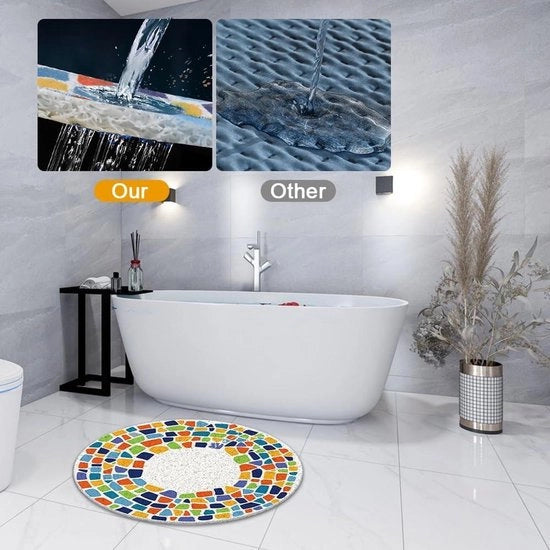 Mat di sicurezza antiscivolo per docce, dimensioni 60 x 60 cm, materasso morbido e confortevole con fori di drenaggio per docce interne, aree umide e rapidamente asciutto