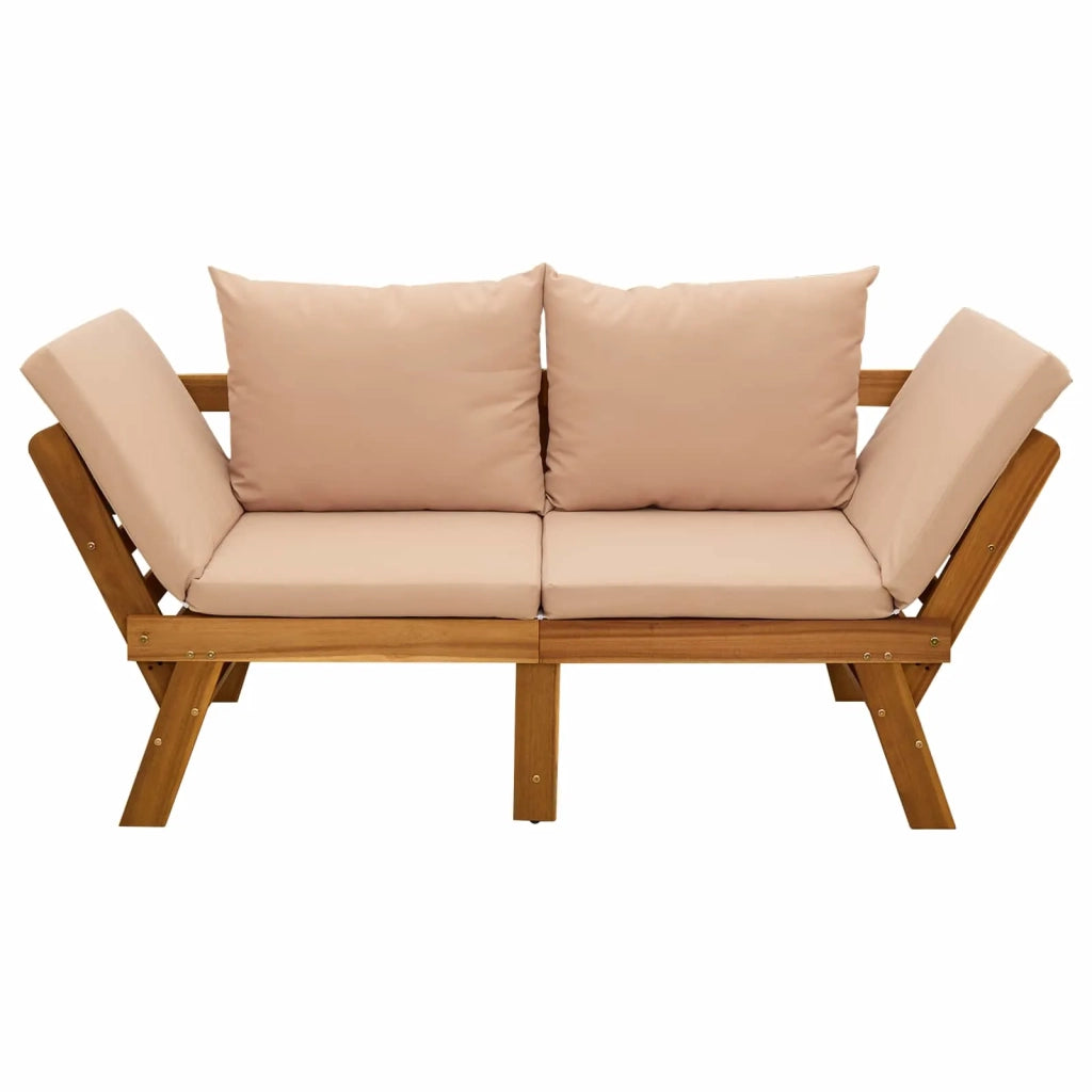 Panchina da giardino 3 in 1 con cuscini Naturale 42027061