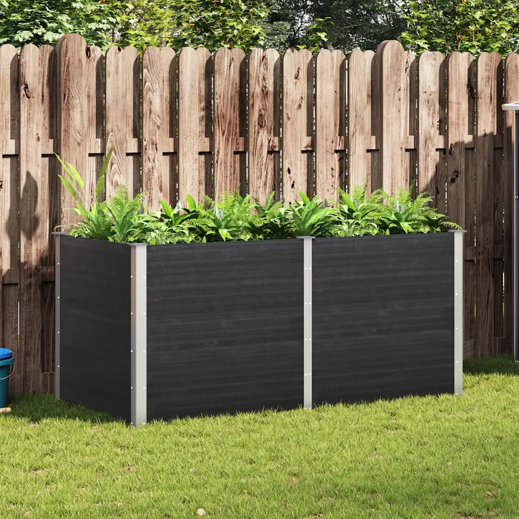 Fioriera Rialzata da Giardino 200x100x91 cm in WPC Grigio