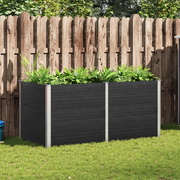 Fioriera Rialzata da Giardino 200x100x91 cm in WPC Grigio