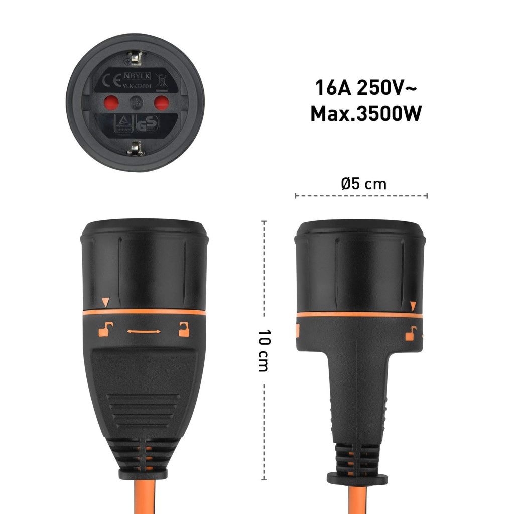 Avvolgicavo con Presa a Meccanismo Blocco Art 49237 Electraline 25 mt