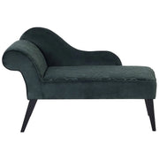 Chaise longue Verde Rivestimento in Velluto Gambe in Legno Scuro versione sinistra Retro