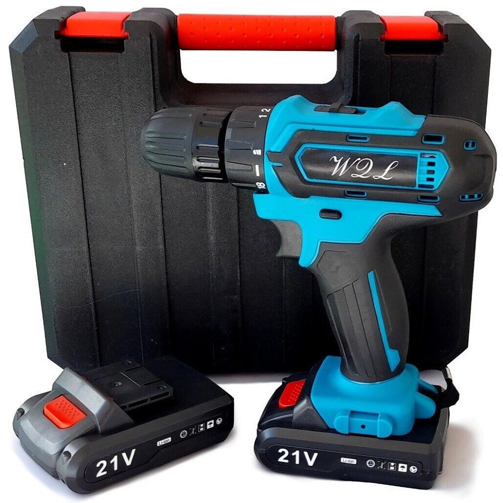 Trade Shop - Trapano Avvitatore Cordless A Batteria Litio 21v Doppia Batteria + Valigia 02036 -