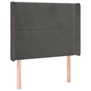 Testiera | Testata ad Orecchio Grigio Scuro 93x16x118/128 cm in Velluto