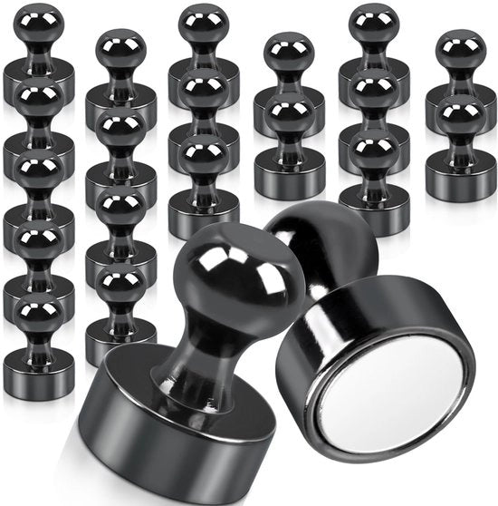 FPMYB 20 pezzi forti magneti neri 12 x 16 mm, magneti neodimio per bacheche magnetiche, frigoriferi, lavagne, magneti cilindrici, lavagne bianche, uffici