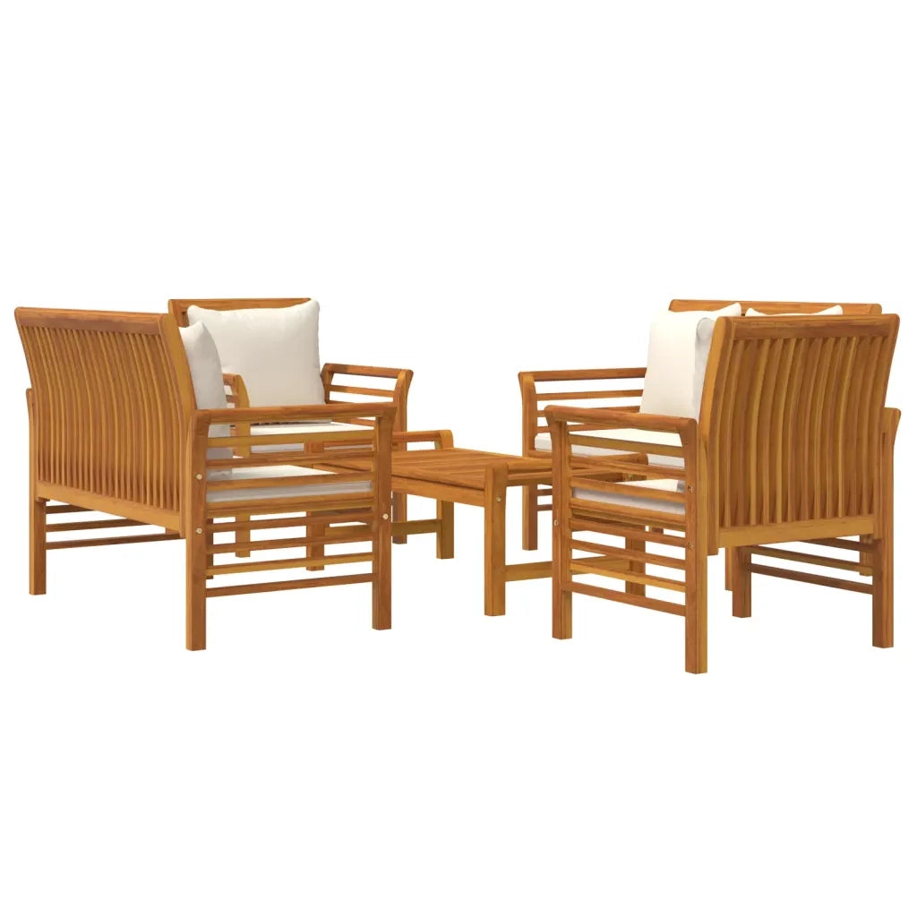Set Salotto da Giardino 5 pz con Cuscini Legno Massello Acacia 3058096