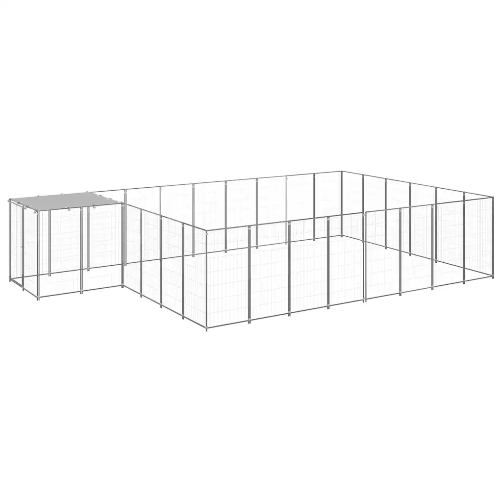 Gabbia per Cani Argento 15,73 m² in Acciaio 3082221