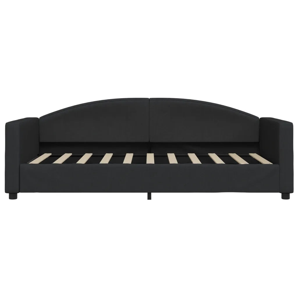 Divano Letto con Materasso Nero 90x190 cm in Tessuto
