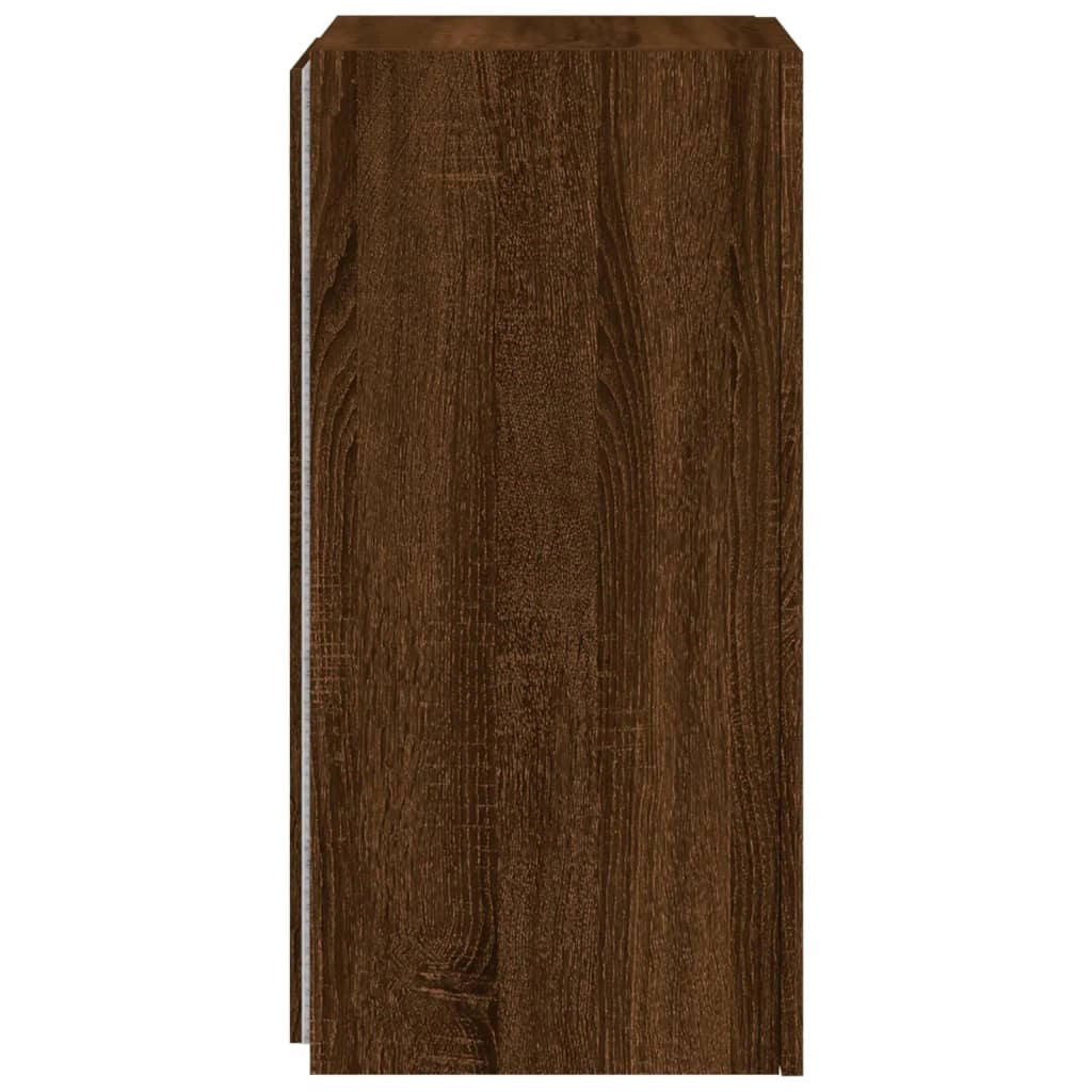 Mobile TV multimediale scaffale TV credenza mobile TV sala da pranzo soggiorno parete attrezzata per camera da letto con luci LED rovere 30,5 x 35 x 70 cm marrone 02_0027946