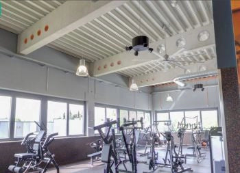 Ventilatore da soffitto a risparmio energetico GIANT argento 245 cm con 9 pale in alluminio con telecomando 6 velocità