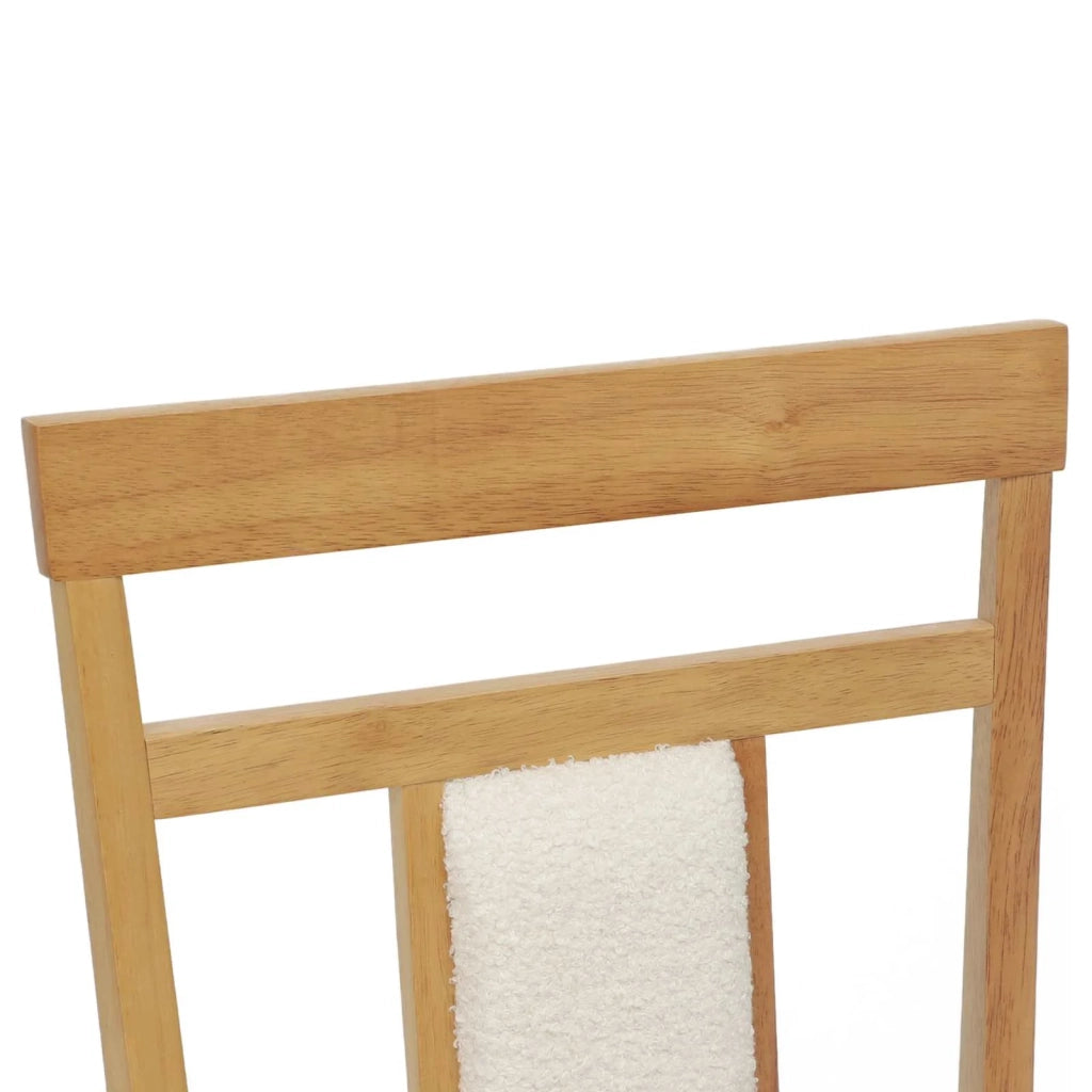 Sedia da pranzo 2 pcs Naturale e chiaro Legno di gomma solido