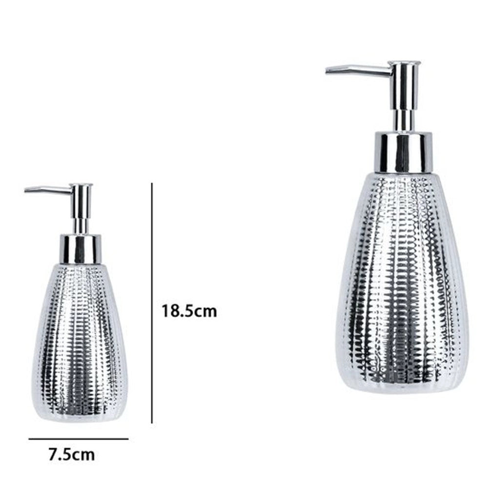 Trade Shop - Dispenser Sapone Liquido Per Lavandino Argento Accessori Arredo Da Bagno 59922 -
