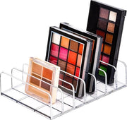 Organizzatore per Palette, 7 sezioni, plastico, divisibile, contenitore per ombretti, contorno, blush, cosmetici, deposito per la cabina doccia, vanità per il piano di lavoro del bagno (trasparente, L)