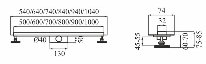 Scarico Lineare Calani Eco360 Slim Chrome 60