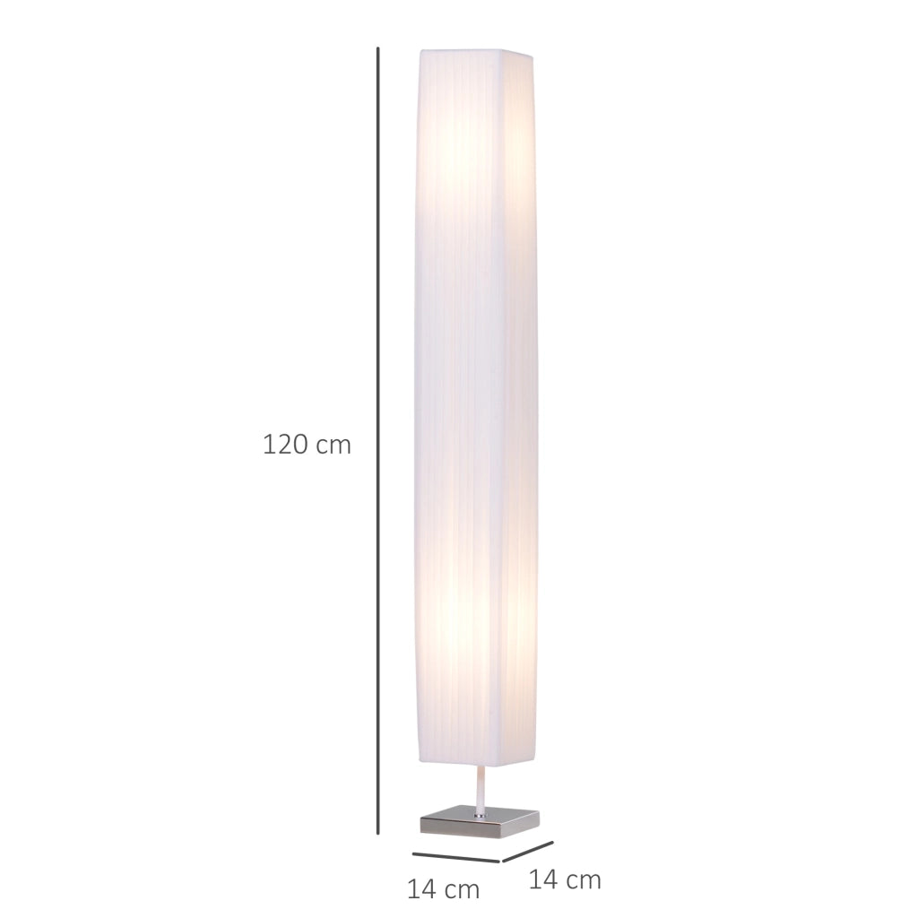 Lampada da Terra Design Moderna ¨C Xylo ¨C Tessuto Bianco 14x14x120cm