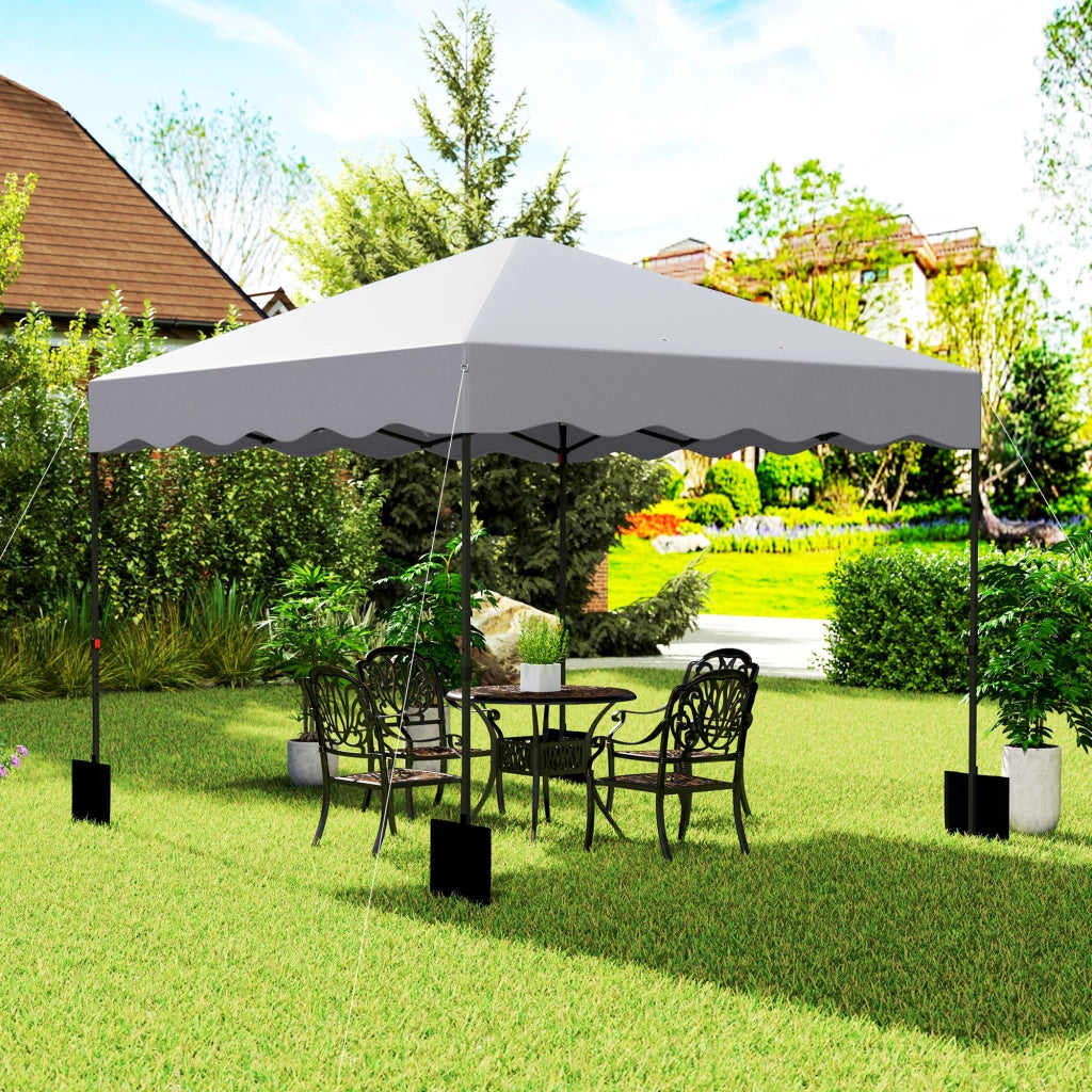 Gazebo da giardino 3x3 m pieghevole ¨C zephmum ¨C grigio chiaro metallo tessuto