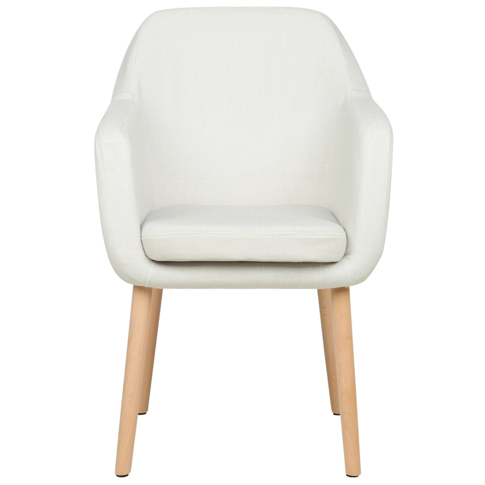 Sedia da pranzo Rivestimento in velluto bianco Gambe in legno con braccioli Stile classico Mobili per il soggiorno