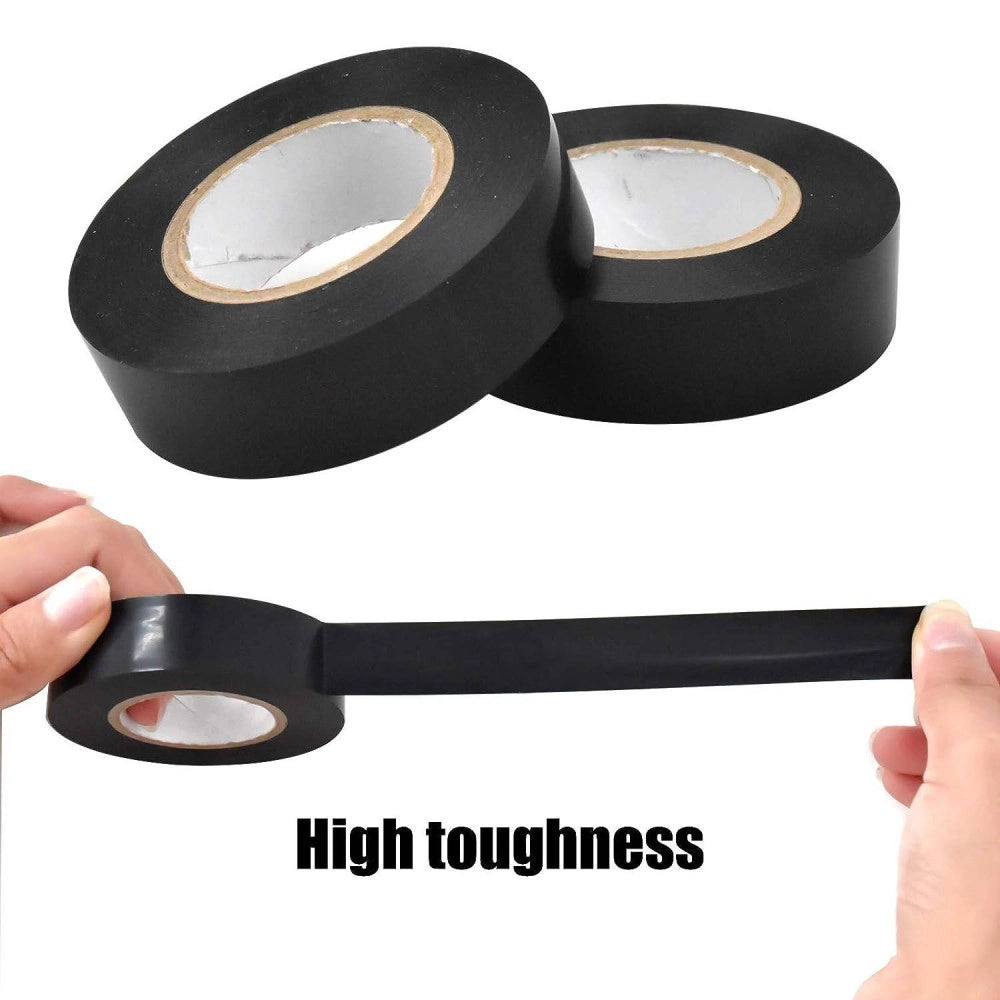 Trade Shop - Set 3 Rotolo Nastro Isolante Adesivo Nero In Pvc 19mm Per 20mt Autoestinguente -