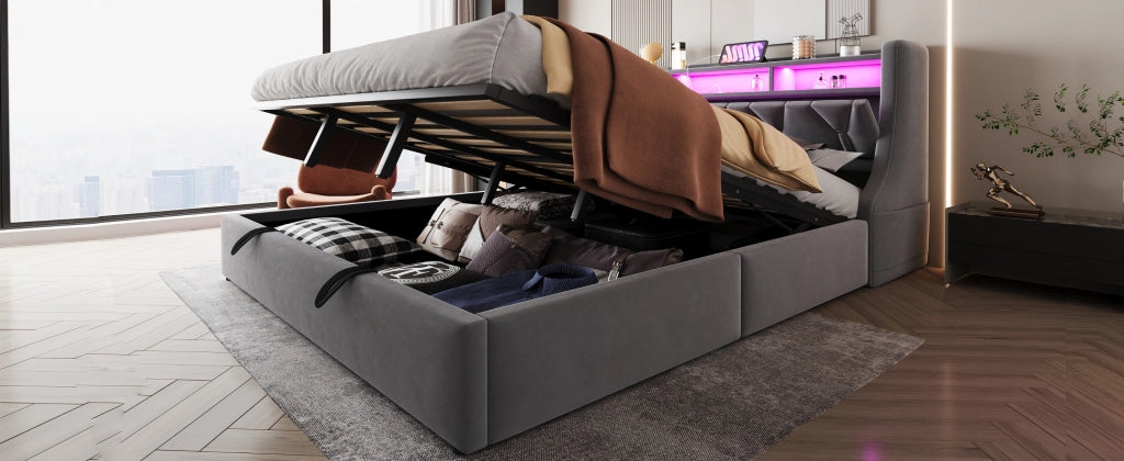 letto imbottito velluto grigio 180 x 200 cm