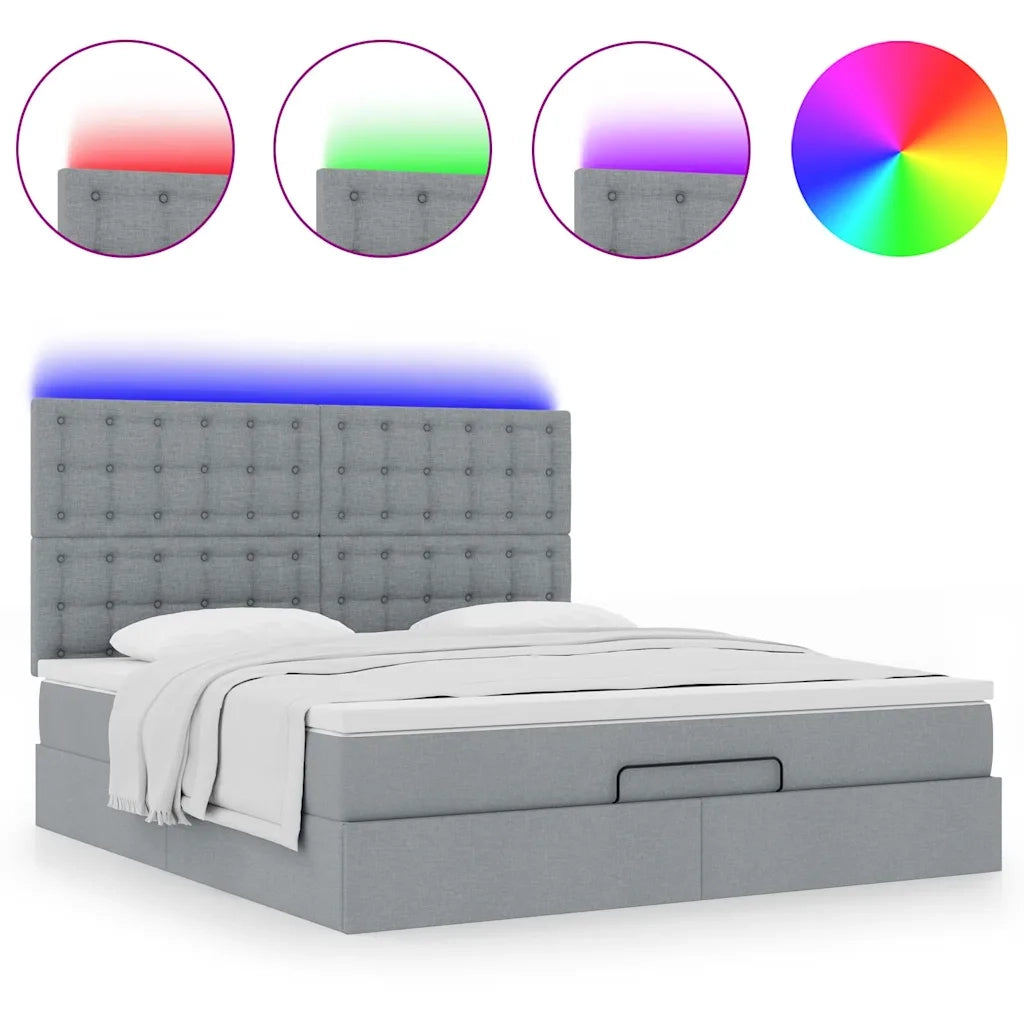 Struttura Letto Pouf con Materasso 160x200 cm in Tessuto