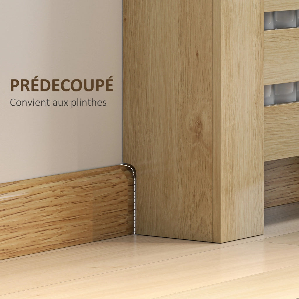 Coperchio radiatore con 2 cassetti in legno ¨C zephmum ¨C quercia 111x19x95.5 cm