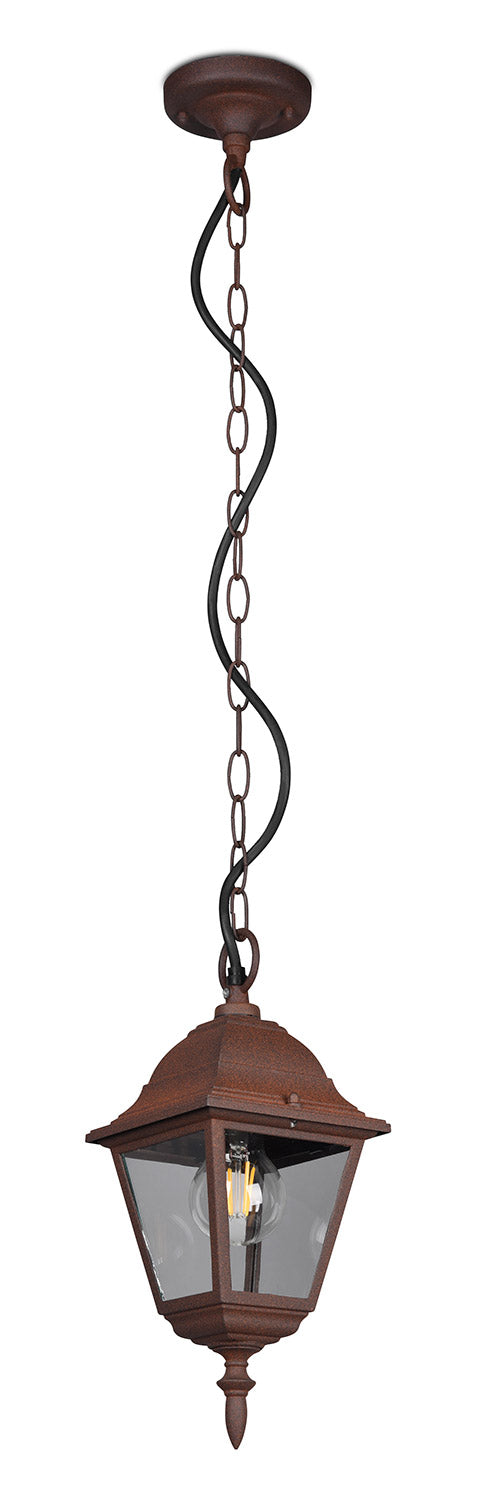 Lampada a Sospensione da Esterno Attacco E27 in Alluminio Ruggine