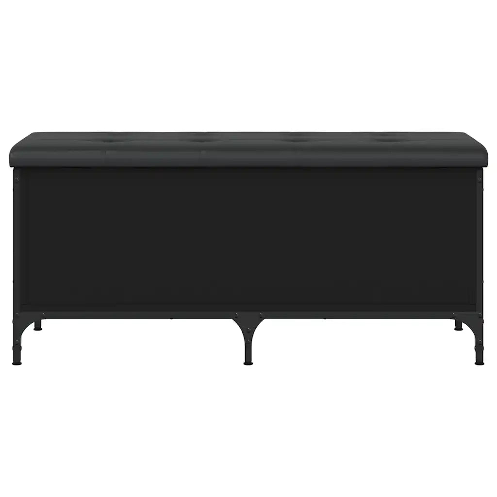 Panca Portaoggetti Nera 102x42x45 cm in Legno Multistrato 835147