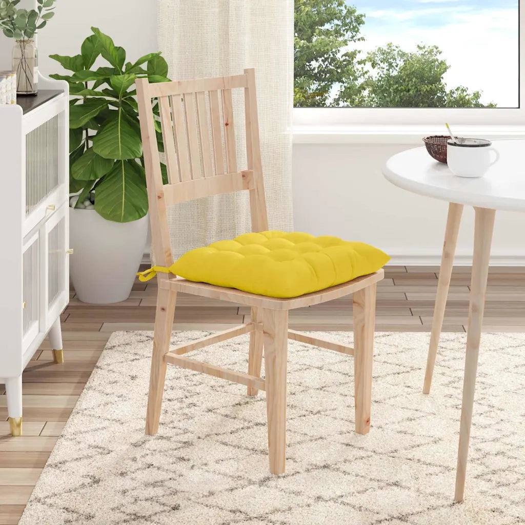 Cuscini per Seduta 4 pcs Giallo Chiaro 40 x 40 x 6 cm Tessuto 42015155