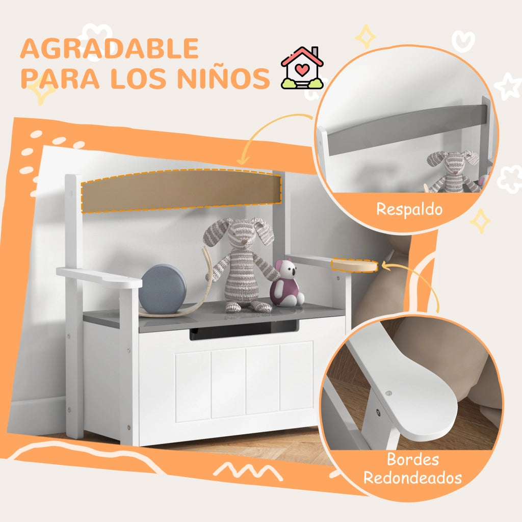 Scrivania per bambini con cassetti ¨C Zephmum ¨C Grigio e bianco 68.5x34x58 cm