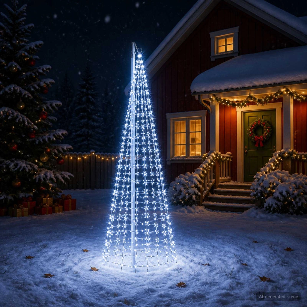 Luci per albero di Natale con picchetti e asta per bandiera 3468889