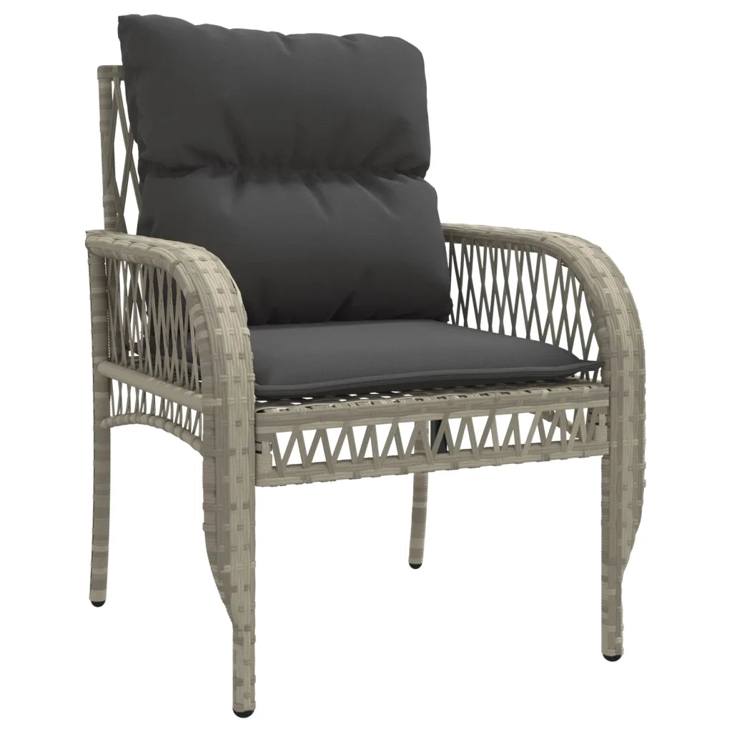 Set Divano da Giardino 4pz con Cuscini Grigio Chiaro Polyrattan 368732