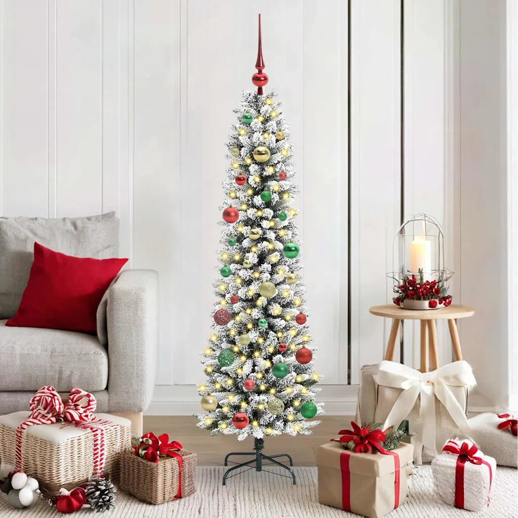 Albero di Natale | Decorazioni natalizie artificiale con 150 LED Bianco 150 cm
