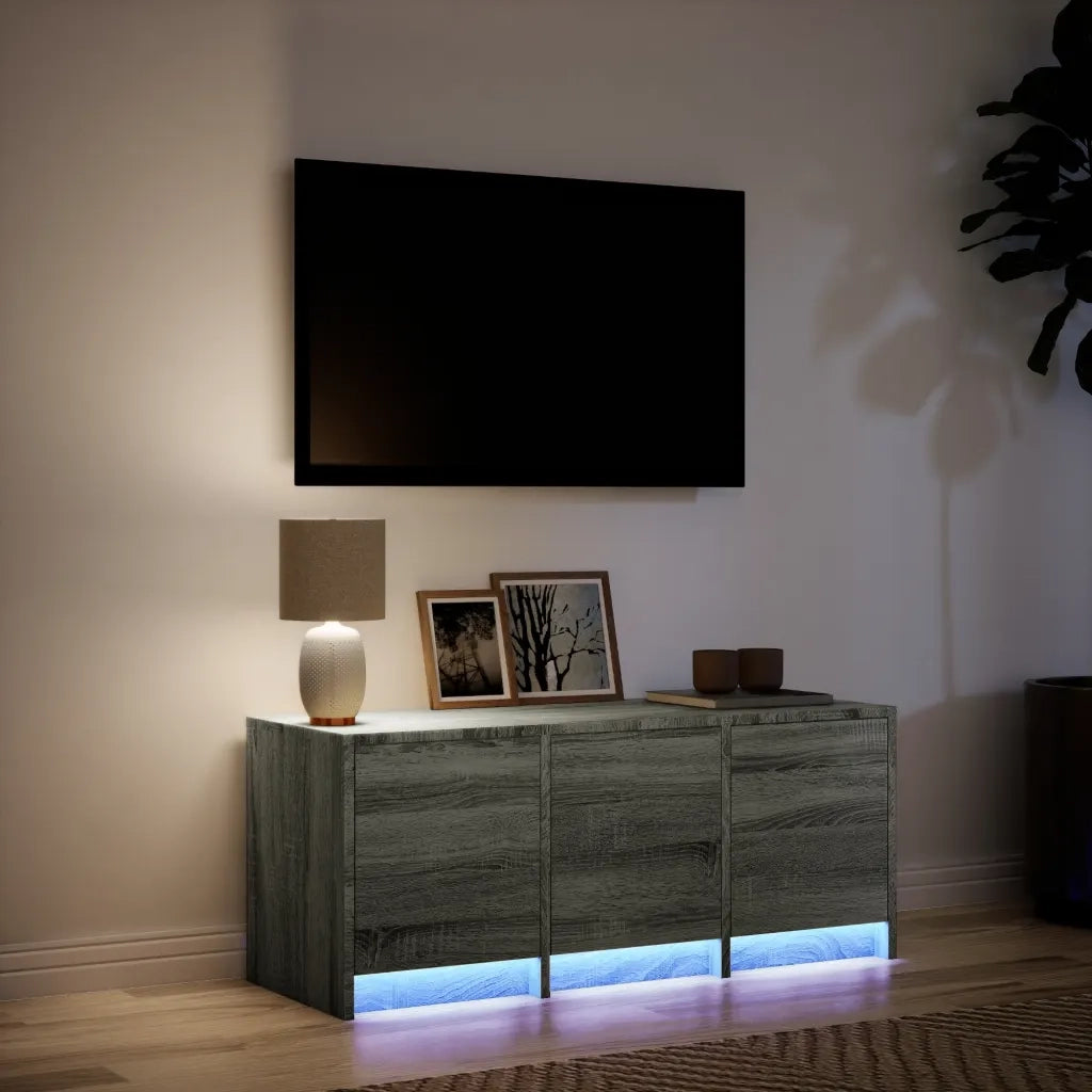 Mobile Porta TV con LED Grigio Sonoma 97x34x40 cm in Truciolato 852241
