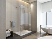 Parete doccia Walk-in due lati cristallo 8mm trasparente anticalcare h.200cm Sicena Vision Duo 75x100 cm