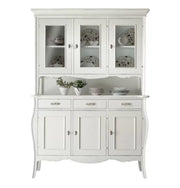 Cristalliera classica 3 porte in legno bianco opaco 151x50x214 (3088+3089) - Mobili 2G