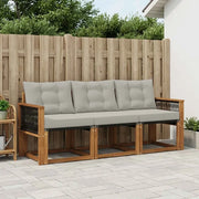 Set di divani da esterno 3 pcs Naturale e Grigio Chiaro