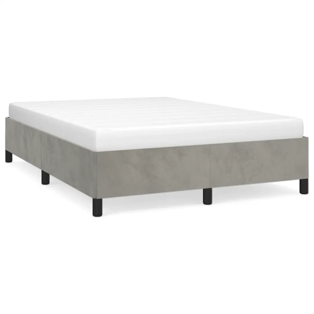 Struttura letto senza Materasso Grigio Chiaro 152x203 cm matrimoniale Velluto 347357