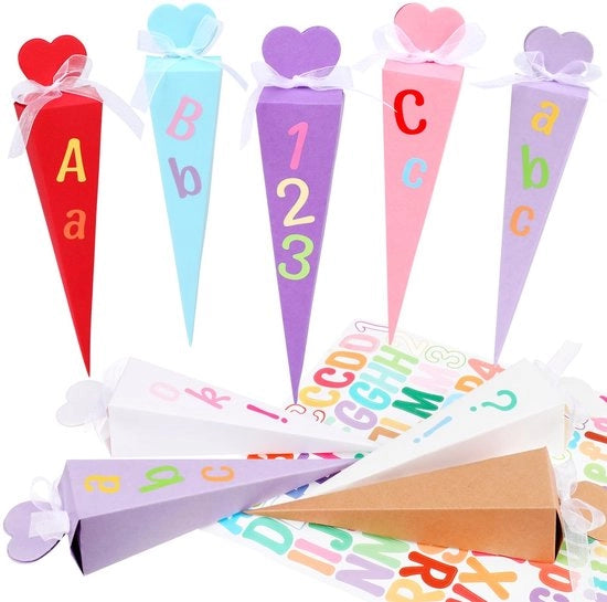 Confezioni di dolci 32 pezzi - Piccole confezioni di dolci - Ripiegabili - Imballaggio regalo - Fai da te - Stickers creativi - Confezioni regalo